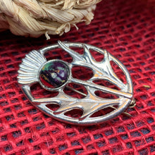 Load image into Gallery viewer, Scottish Heathergems Thistle Brooch