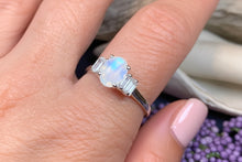 Load image into Gallery viewer, Moonstone Ring, Promise Ring, Moonstone Engagement Ring, Anniversary Gift, Pinky Ring, Boho Ring, Mom Gift, Wife Gift, Cocktail Ring