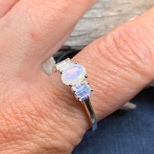 Load image into Gallery viewer, Moonstone Ring, Promise Ring, Moonstone Engagement Ring, Anniversary Gift, Pinky Ring, Boho Ring, Mom Gift, Wife Gift, Cocktail Ring