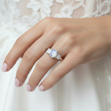 Load image into Gallery viewer, Moonstone Ring, Promise Ring, Moonstone Engagement Ring, Anniversary Gift, Pinky Ring, Boho Ring, Mom Gift, Wife Gift, Cocktail Ring