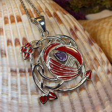 Load image into Gallery viewer, Mackintosh Necklace, Scotland Jewelry, Celtic Pendant, Rose Jewelry, Art Deco Pendant, Anniversary Gift, Scottish Necklace, Wife Gift