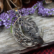 Load image into Gallery viewer, Raven Necklace, Bird Jewelry, Crow Pendant, Black Bird Pendant, Animal Jewelry, Pagan Jewelry, Nature Lover, Poe Jewelry, Gothic Jewelry