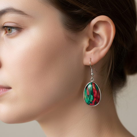 Load image into Gallery viewer, Scottish Heathergems Organic Earrings ~ Handmade in Scotland