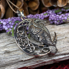 Load image into Gallery viewer, Raven Necklace, Bird Jewelry, Crow Pendant, Black Bird Pendant, Animal Jewelry, Pagan Jewelry, Nature Lover, Poe Jewelry, Gothic Jewelry
