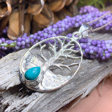 Load image into Gallery viewer, Tree of Life Necklace, Celtic Necklace, Irish Jewelry, Norse Jewelry, Anniversary Gift, Blue Jewelry, Yoga Jewelry, Mom Gift, Wife Gift