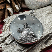 Load image into Gallery viewer, Midnight Moon Wolf Necklace