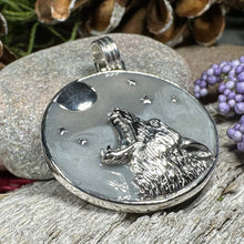 Load image into Gallery viewer, Midnight Moon Wolf Necklace