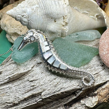 Load image into Gallery viewer, Seahorse Necklace, Seashell Pendant, Animal Jewelry, Mother of Pearl Jewelry, Beach Lover Gift, Sea Jewelry, Nautical Jewelry, Ocean Jewelry