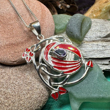 Load image into Gallery viewer, Mackintosh Necklace, Scotland Jewelry, Celtic Pendant, Rose Jewelry, Art Deco Pendant, Anniversary Gift, Scottish Necklace, Wife Gift