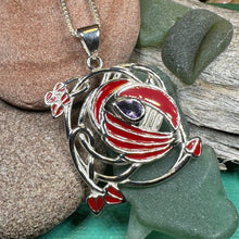 Load image into Gallery viewer, Mackintosh Necklace, Scotland Jewelry, Celtic Pendant, Rose Jewelry, Art Deco Pendant, Anniversary Gift, Scottish Necklace, Wife Gift