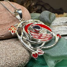 Load image into Gallery viewer, Mackintosh Necklace, Scotland Jewelry, Celtic Pendant, Rose Jewelry, Art Deco Pendant, Anniversary Gift, Scottish Necklace, Wife Gift