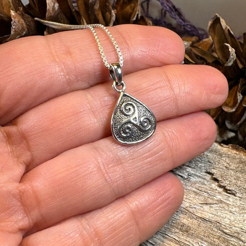 Load image into Gallery viewer, Celtic Triple Spiral Necklace