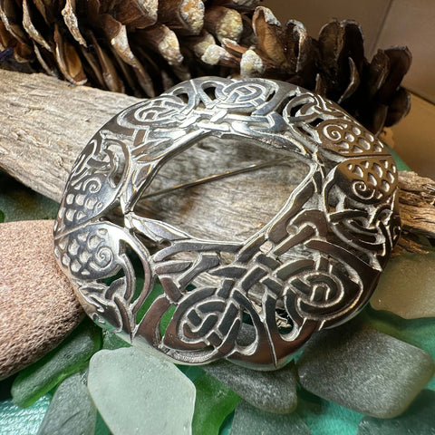 Load image into Gallery viewer, Large Celtic Birds Brooch - Handmade in Scotland