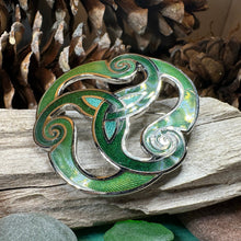 Load image into Gallery viewer, Celtic Spiral Brooch, Celtic Jewelry, Irish Jewelry, Scotland Jewelry, Anniversary Gift, Viking Brooch, Celtic Pin, Triskele Jewelry
