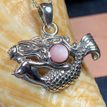 Load image into Gallery viewer, Mermaid Necklace, Celtic Jewelry, Nautical Jewelry, Anniversary Gift, Shell Jewelry, Pink Necklace, Beach Jewelry, Sea Jewelry, Mom Gift