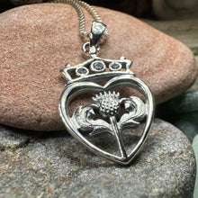 Load image into Gallery viewer, Luckenbooth Necklace, Outlander Jewelry, Scotland Jewelry, Bridal Jewelry, Amethyst Necklace, Heart Pendant, Bride Gift, Wife Gift, Mom Gift