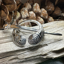 Load image into Gallery viewer, Celtic Brooch, Celtic Jewelry, Silver Celtic Spiral Pin, Irish Pin, Anniversary Gift, Wiccan Jewelry, Norse Jewelry, Scottish Pin, Mom Gift