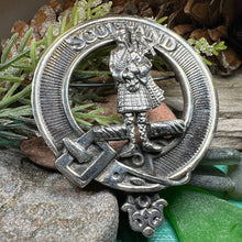 Load image into Gallery viewer, Bagpiper Brooch, Celtic Jewelry, Scottish Pin, Scotland Brooch, Celtic Brooch, Anniversary Gift, Cap Badge Pin, Bagpiper Gift, Plaid Pin