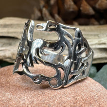Load image into Gallery viewer, Celtic Phoenix Ring, Celtic Ring, Norse Ring, Silver Boho Ring, Irish Ring, Irish Dance Gift, Anniversary Gift, Ireland Ring, Wiccan Ring