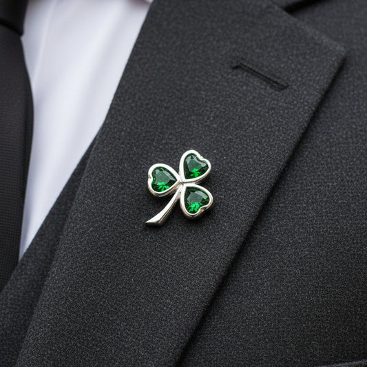 Enamel Irish Harp Brooch