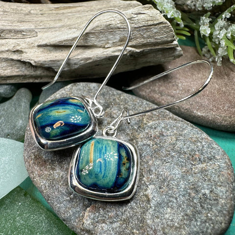 Load image into Gallery viewer, Heathergems Celtic Square Earrings - Handmade in Scotland