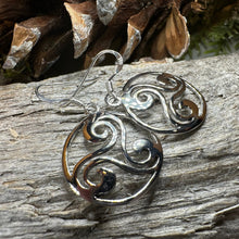 Load image into Gallery viewer, Celtic Spiral Earrings, Irish Jewelry, Viking Jewelry, Ireland Gift, Triskelion Jewelry, Triskele, Celtic Jewelry, Triple Spiral Jewelry