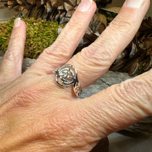 Load image into Gallery viewer, Celtic Knot Ring, Spiral Ring, Labyrinth Statement Ring, Irish Ring, Ladies Pagan Ring, Anniversary Gift, Scottish Ring, Wiccan Ring