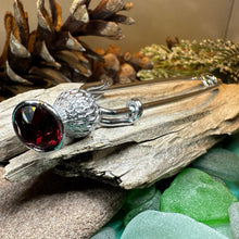 Load image into Gallery viewer, Thistle Kilt Pin, Celtic Jewelry, Scotland Jewelry, Mom Gift, Anniversary Gift, Scotland Brooch, Wiccan Jewelry, Tartan Pin, Shawl Pin