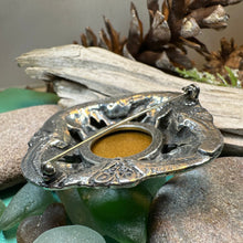 Load image into Gallery viewer, Thistle Brooch, Celtic Jewelry, Scottish Pin, Blue Plaid Pin, Anniversary Gift, Tartan Pin, Retirement Gift, Celtic Jewelry, Scotland Pin