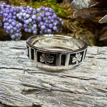 Load image into Gallery viewer, Shamrock Ring, Celtic Band Ring, Irish Jewelry, Clover Jewelry, Ireland Gift, Irish Dance Gift, Anniversary Gift, Wedding Band