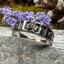 Load image into Gallery viewer, Shamrock Ring, Celtic Band Ring, Irish Jewelry, Clover Jewelry, Ireland Gift, Irish Dance Gift, Anniversary Gift, Wedding Band