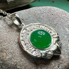 Load image into Gallery viewer, Claddagh Necklace, Celtic Pendant, Irish Jewelry, Ireland Gift, Mom Gift, Anniversary Gift, Girlfriend Gift, Heart Jewelry, Graduation Gift