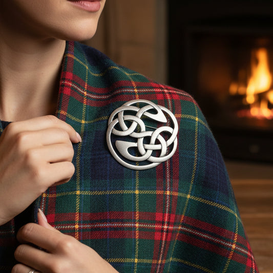 Pewter Lugh's Knot Celtic Brooch - Handmade in Scotland — view 2