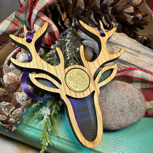 Tartan Stag Ornament