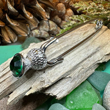 Load image into Gallery viewer, Thistle Kilt Pin, Celtic Jewelry, Scotland Jewelry, Mom Gift, Anniversary Gift, Scotland Brooch, Wiccan Jewelry, Tartan Pin, Shawl Pin