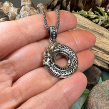 Load image into Gallery viewer, Celtic Dragon Necklace, Silver Celtic Pendant, Scottish Jewelry, Scotland Pendant, Celtic Knot Jewelry, Norse Jewelry, Men's Viking Jewelry