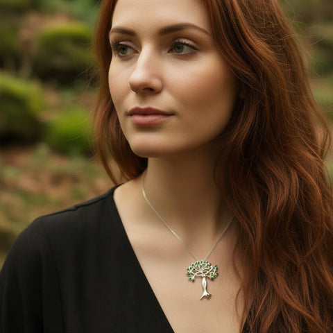 Load image into Gallery viewer, Tree of Life Necklace, Celtic Goddess Jewelry, Irish Jewelry, Anniversary Gift, Bridal Jewelry, Norse Jewelry, Danu Pendant, Yoga Jewelry