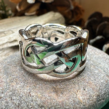 Load image into Gallery viewer, Celtic Ring, Irish Wedding Ring, Silver Scottish Ring, Large Irish Ring, Promise Ring, Anniversary Gift, Wedding Band, Ireland Gift