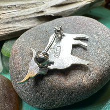 Load image into Gallery viewer, Highland Cow Brooch, Highland Coo, Scottish Pin, Anniversary Gift, Scotland Pin, Cow Lover Gift Cattle, Rancher, Silver Hairy Coo, Wife Gift