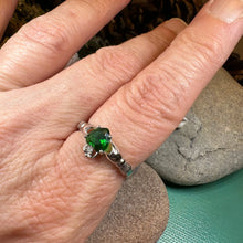 Load image into Gallery viewer, Emerald Green Claddagh Ring