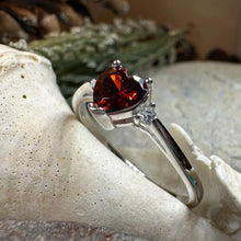 Load image into Gallery viewer, Garnet Love Heart Ring