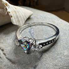 Load image into Gallery viewer, Heart Ring, Celtic Jewelry, Mystic Topaz Promise Ring, Birthstone Ring, Cocktail Ring, Anniversary Gift, Sweet 16 Gift, Girlfriend Gift