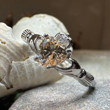 Load image into Gallery viewer, Claddagh Ring, Celtic Jewelry, Irish Engagement Ring, Bridal Jewelry, Ireland Gift, Heart Ring, Anniversary Gift, Girlfriend Gift, Wife Gift