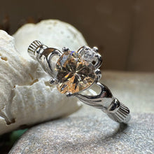 Load image into Gallery viewer, Claddagh Ring, Celtic Jewelry, Irish Engagement Ring, Bridal Jewelry, Ireland Gift, Heart Ring, Anniversary Gift, Girlfriend Gift, Wife Gift