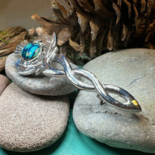 Load image into Gallery viewer, Thistle Kilt Pin, Scotland Jewelry, Nature Jewelry, Outlander Jewelry, Scottish Kilt Pin, Scotland Pin, Heathergems Pin, Pewter Celtic Pin