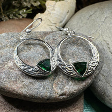 Load image into Gallery viewer, Trinity Knot Earrings, Celtic Jewelry, Irish Jewelry, Celtic Knot Jewelry, Bridal Jewelry, Blue Topaz, Scotland Jewelry, Mom Gift, Wife Gift