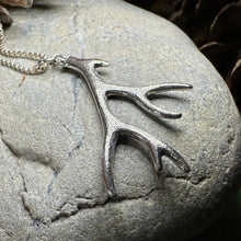 Load image into Gallery viewer, Stag Antler Pendant, Scotland Jewelry, Celtic Jewelry, Anniversary Gift, Deer Jewelry, Nature Jewelry, Scottish Animal Jewelry, Hunter Gift