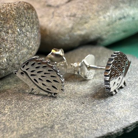 Load image into Gallery viewer, Hedgehog Earrings, Nature Stud Earrings, Cute Animal Jewelry, Woodland Animals, Forest, Hiker Gift, Girls Post Earrings, Animal Lover Gift