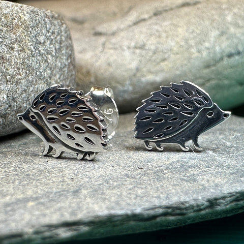 Load image into Gallery viewer, Hedgehog Earrings, Nature Stud Earrings, Cute Animal Jewelry, Woodland Animals, Forest, Hiker Gift, Girls Post Earrings, Animal Lover Gift