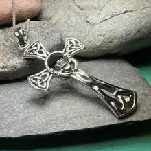 Load image into Gallery viewer, Claddagh Cross Necklace, Irish Cross, Celtic Cross Jewelry, First Communion Gift, Ireland Gift, Celtic Cross Necklace, Religious Jewelry